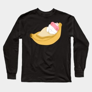 Sleppy Bunny inside the Banana Bed _ Bunniesmee Long Sleeve T-Shirt